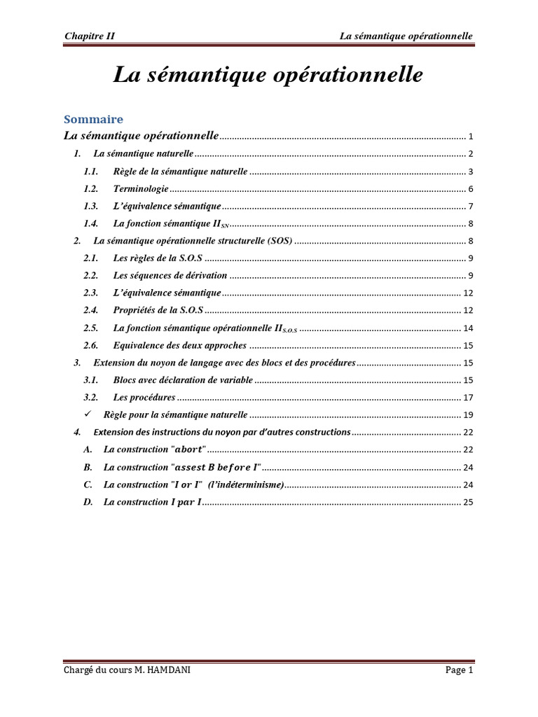 Sémantique opérationnelle : concepts clés | PDF | Structure de contrôle ...