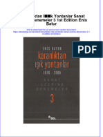 PDF of Karanliktan Isik Yontanlar Sanat Uzerine Denemeler 3 1St Edition Enis Batur Full Chapter Ebook