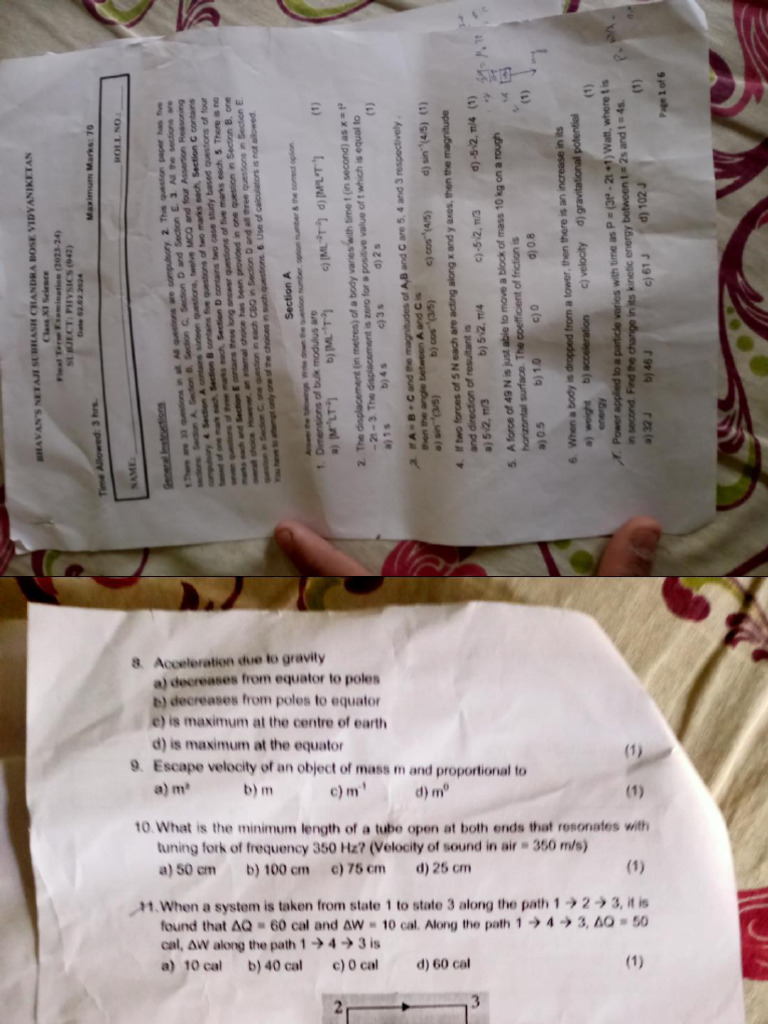 Physics Question Paper Pdf