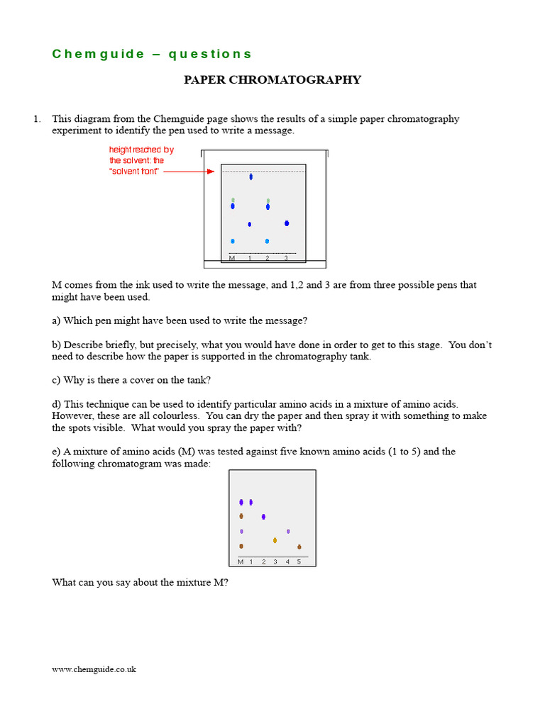 Paper Chromatography Techniques Explained | PDF