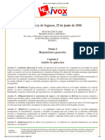 Bolivia - Ley de Seguros, 25 de Junio de 1998
