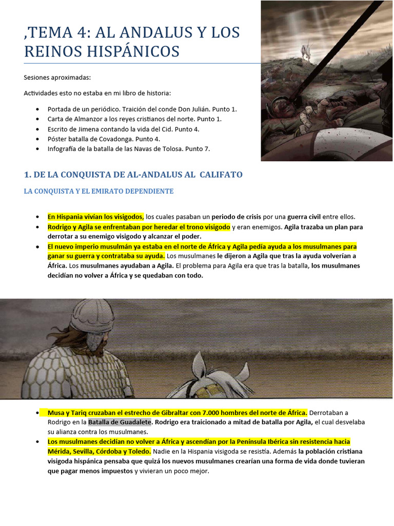 Tema 4. Al Andalus y Los Reinos Hispánicos | PDF | Al Andalus