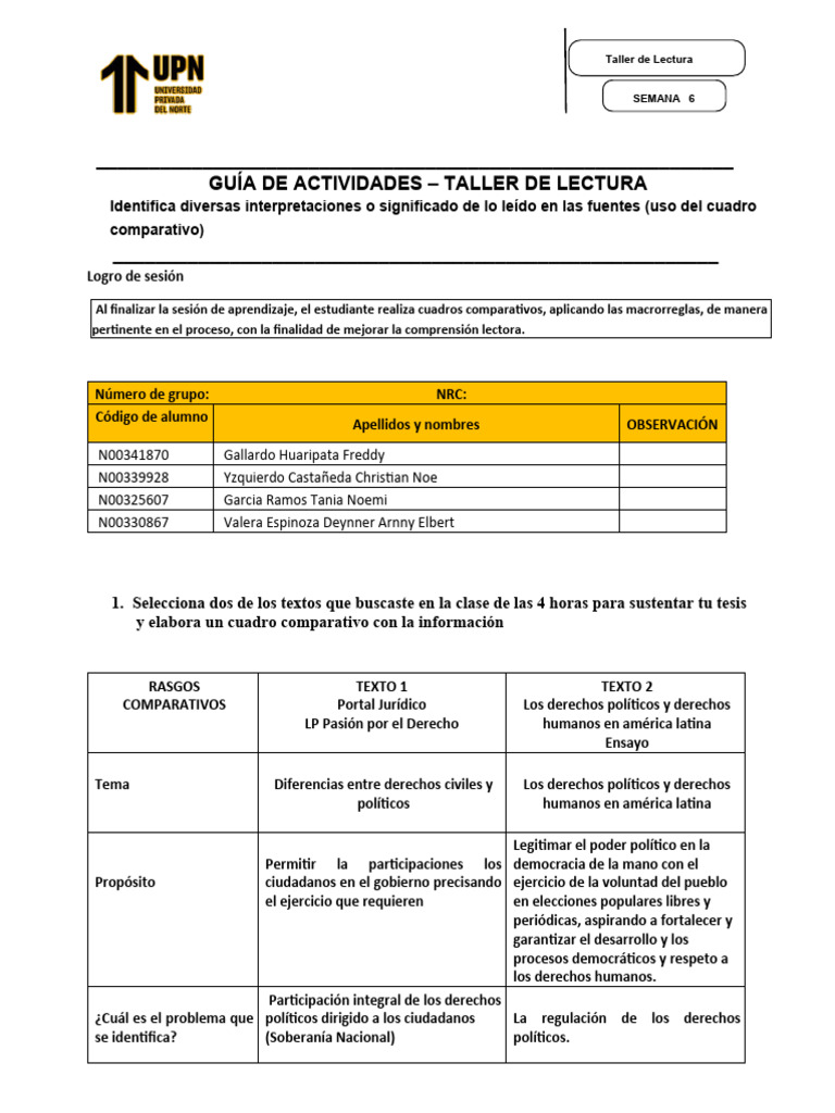 Guía S6 TL 2023-1 | PDF | Derechos | Democracia