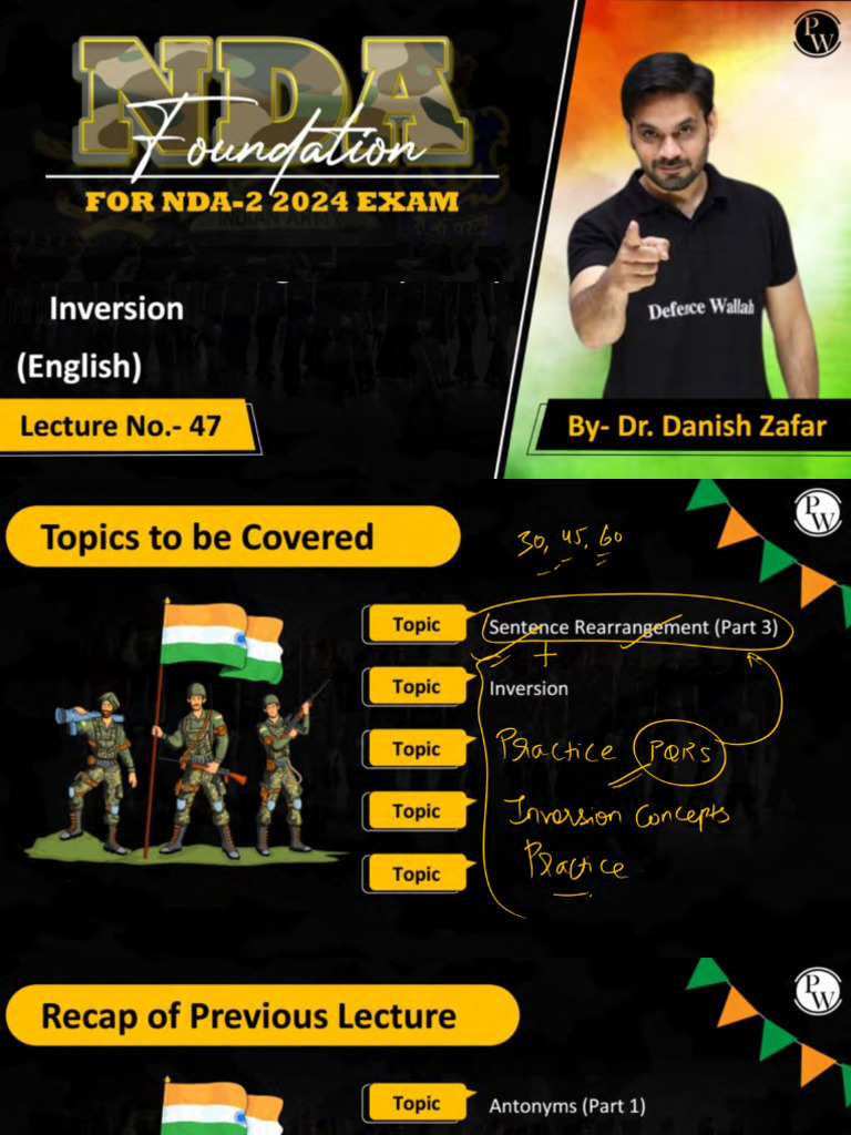 English 47 - Class Notes - (NDA Foundation) | PDF
