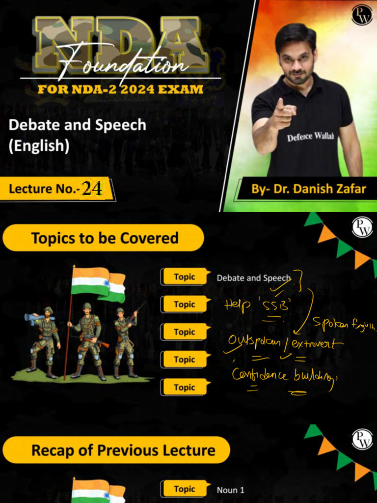 English 24 - Class Notes - (NDA Foundation) | PDF