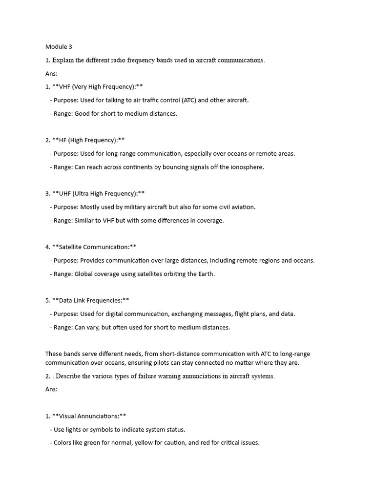 Aircraft Radio Communication Overview | PDF | High Frequency | Aviation