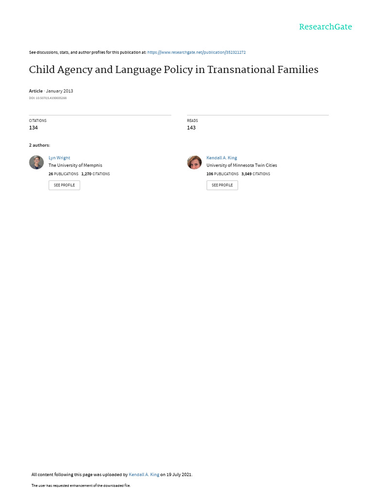 Child Agency in Language Policy | PDF | Multilingualism | Ideologies