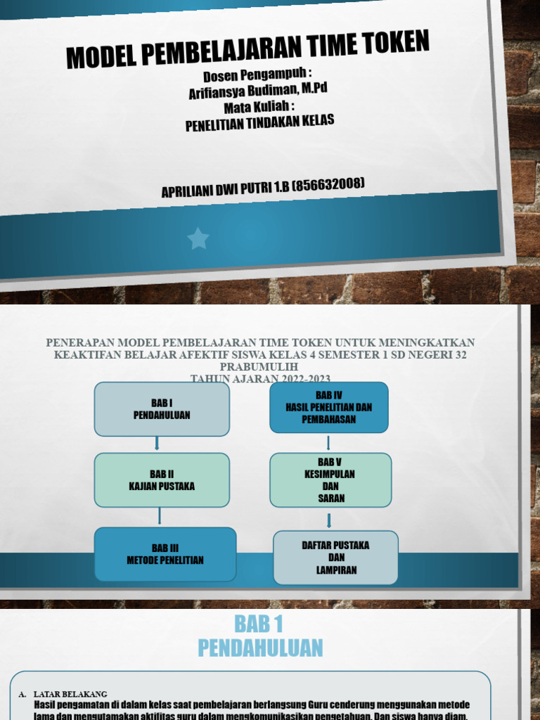 Penerapan Model Time Token di SD 32 Prabumulih | PDF