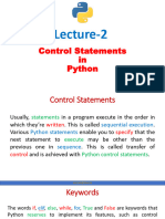 Lecture 2 - Control Statements in Python