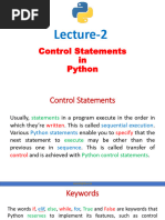 Lecture 2 - Control Statements in Python