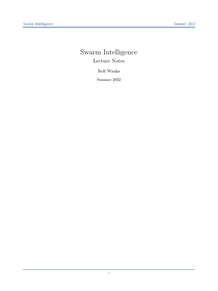 Swarm Intelligence Chap 1 | PDF | Emergence | System
