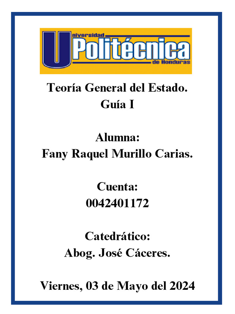 Guia Teoria General Del Estado Pdf Estado Política Teoría