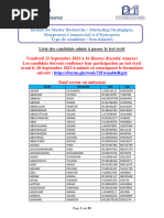 MSMCE - TN.Liste Admis À Passer TEST ECRIT Pour Affichage