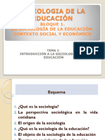 Tema 1. Introducción a la sociología de la educación 