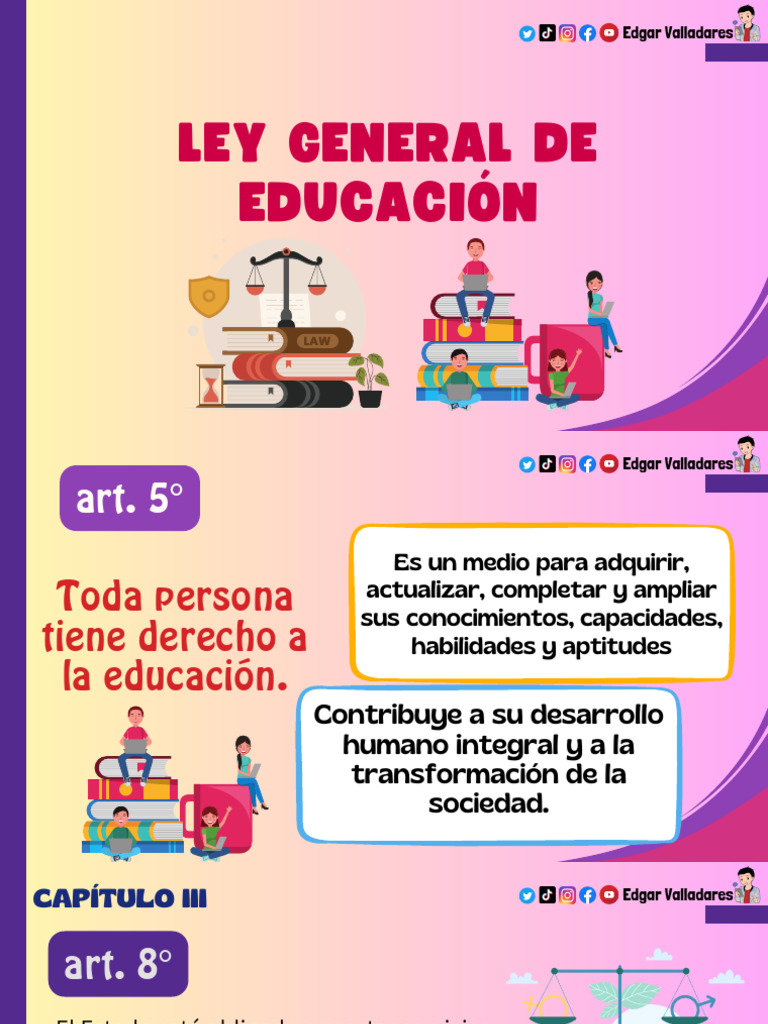 14 Ley General de Educación | PDF | Escuelas | Educación de la primera ...