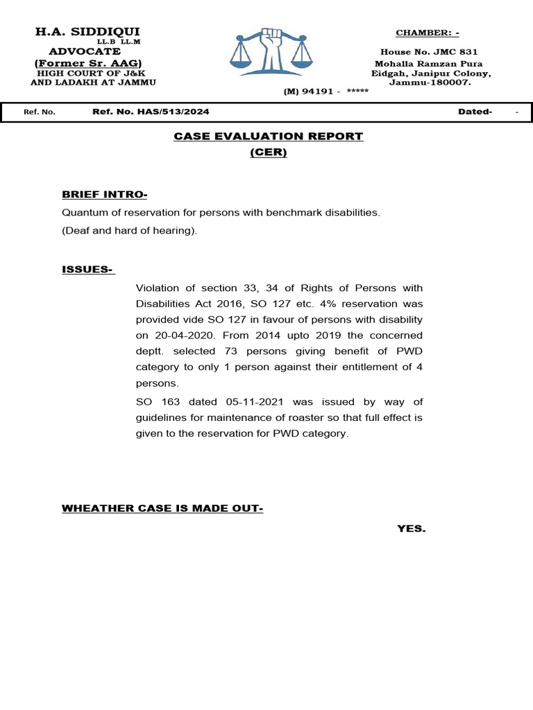 CER Case Ev Report. | PDF
