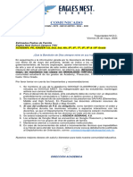 COMUNICADO SEMANA DE CLASES - Del 27 Al 31 de Mayo