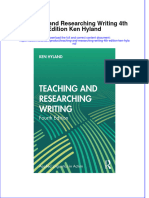 Full Ebook of Teaching and Researching Writing 4Th Edition Ken Hyland Online PDF All Chapter