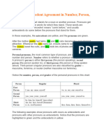 Agreement Pronoun-Antecedent