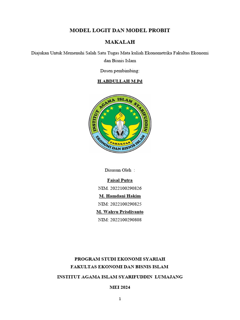 Perbandingan Model Logit dan Probit | PDF