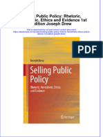 Full Ebook of Selling Public Policy Rhetoric Heresthetic Ethics and Evidence 1St Edition Joseph Drew Online PDF All Chapter