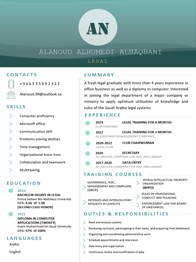 An-Cv 3 | PDF | Saudi Arabia