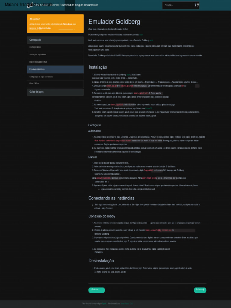 Goldberg Emulator - Universal Split Screen | Download grátis PDF ...
