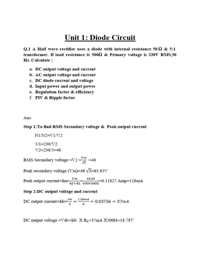 UNIT_I PDF Rectifier Alternating Current