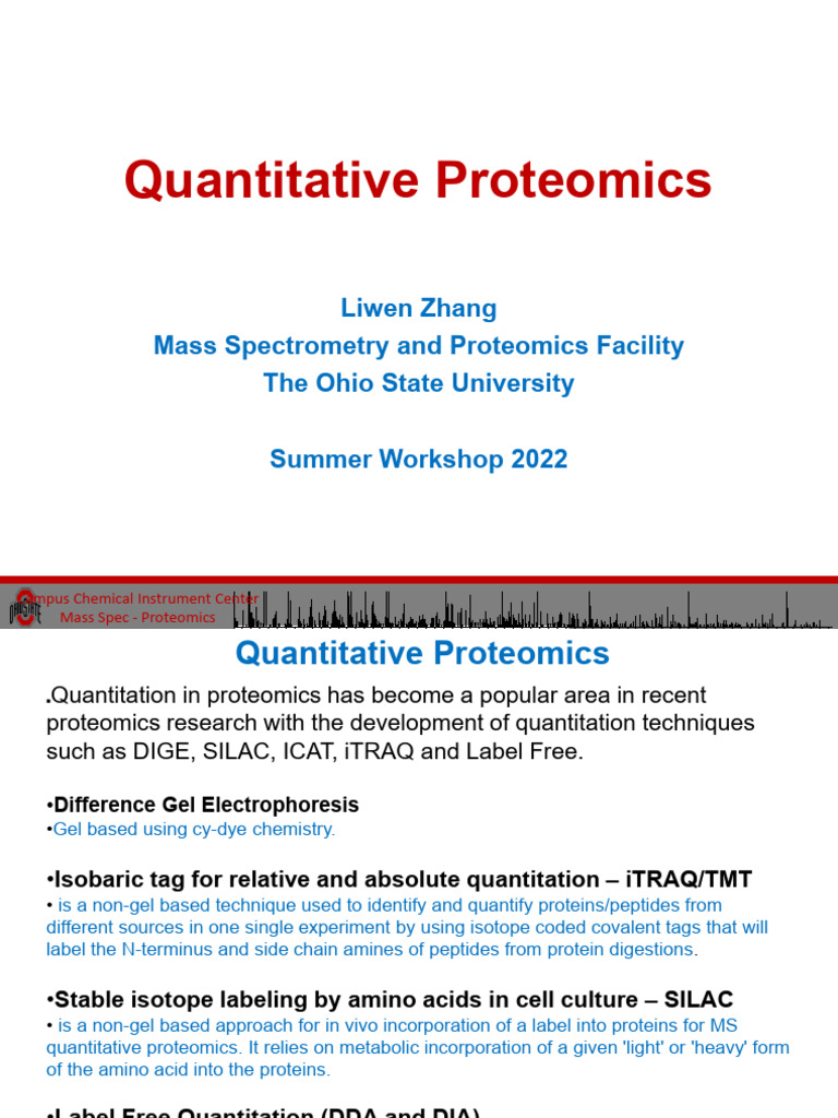 Quantitative Proteomics LZ 072722 | PDF | Instrumental Analysis ...