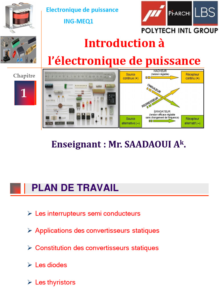 Introduction à l'électronique de puissance | PDF | Électronique de ...