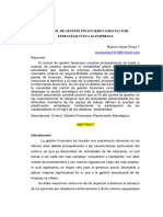 Control de Gestión Financiero Como Factor Estratégico en Las Empresas