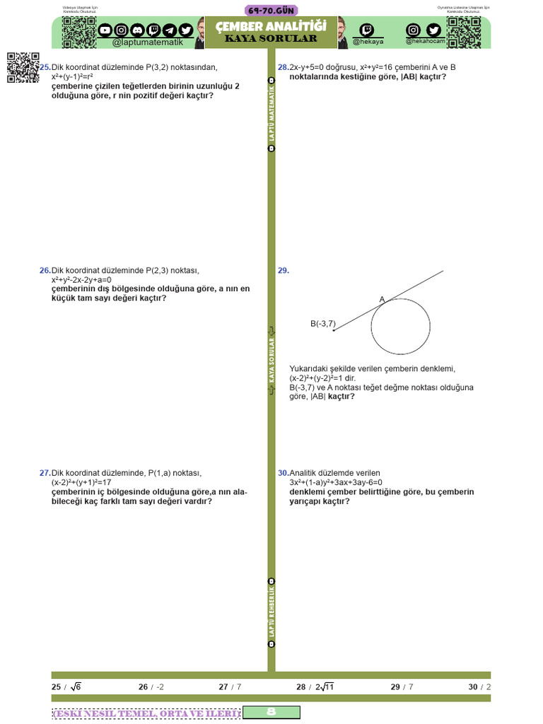 Gün Çember Analitiği - Kaya Sorular - 2 | PDF