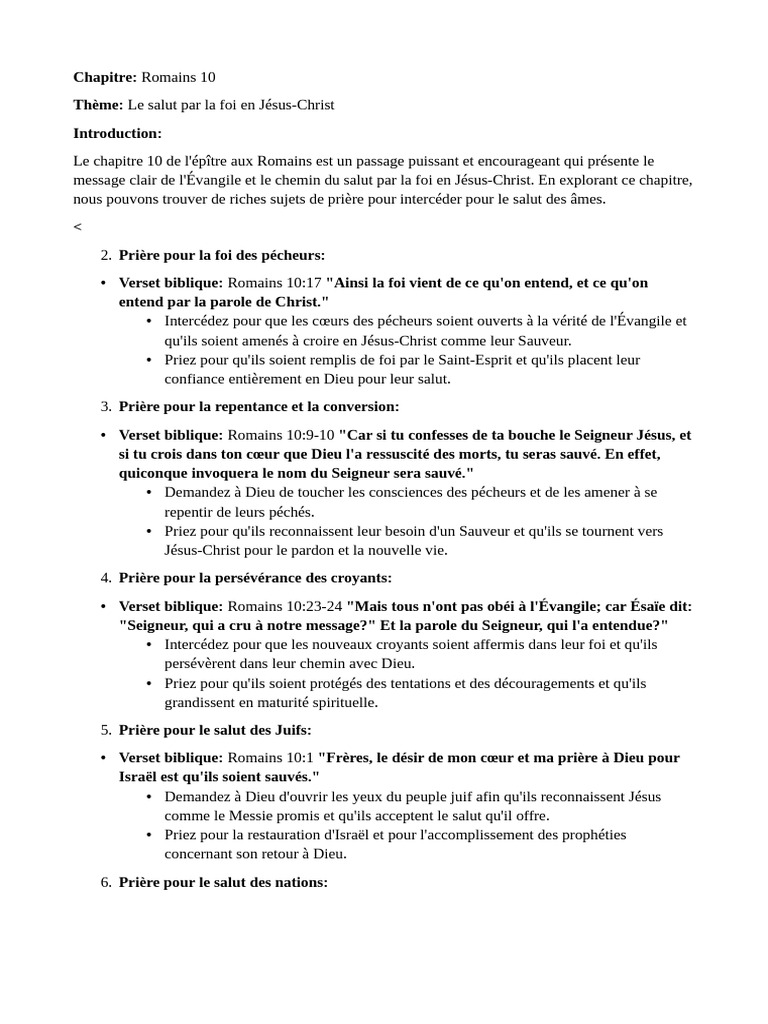 Foi et salut selon Romains 10 | PDF | Épître aux Romains | Théologie