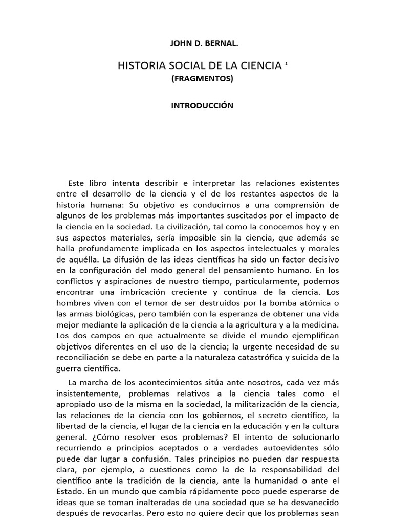 Historia Social de La Ciencia de La Ciencia y Del Hombre-K | PDF ...