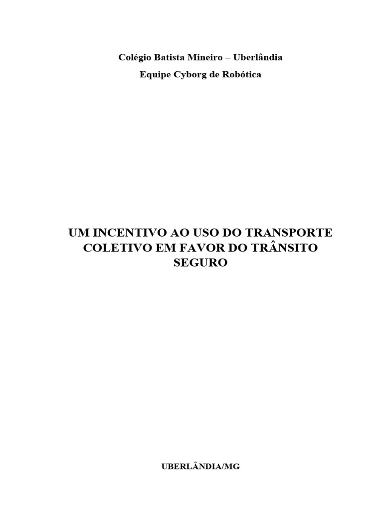 Projeto Cyborg | PDF | Transporte público | Carro