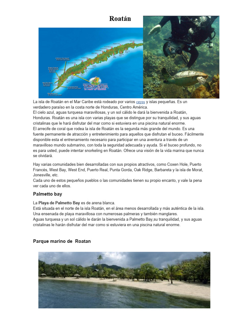 Roatán: Paraíso Turístico en Honduras | PDF | Ciencias de la Tierra
