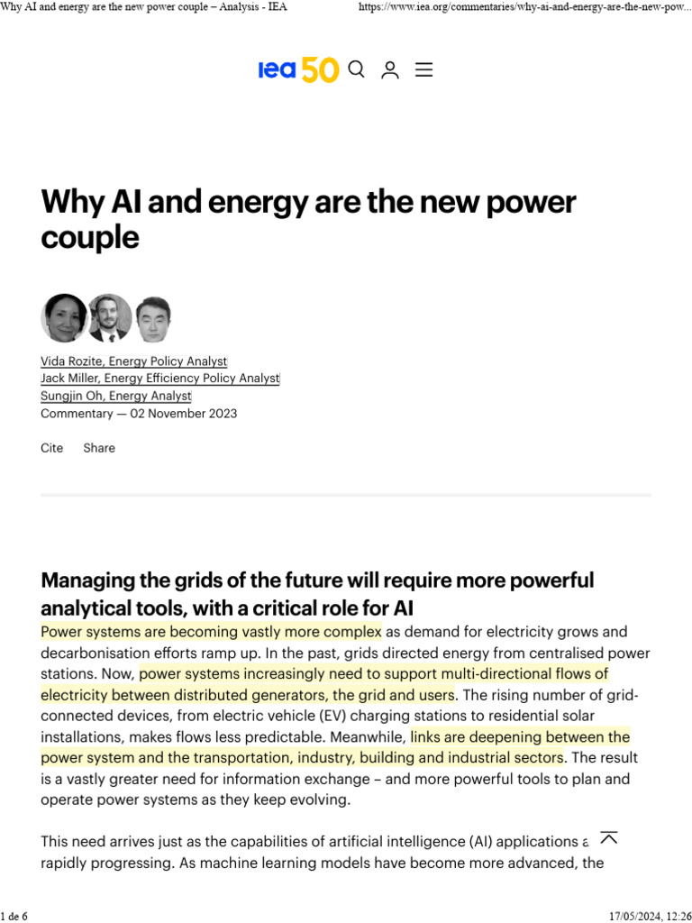 AI and Energy: A New Power Couple | PDF | Artificial Intelligence ...