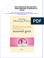 Download pdf of Dictionnaire Amoureux Du Mauvais Gout 1St Edition Nicolas D Estienne D Orves full chapter ebook 