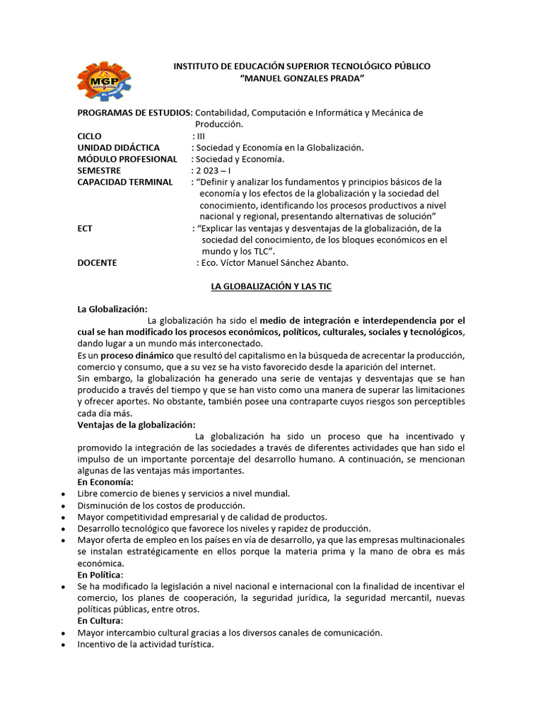 Impacto de la Globalización y TIC en la Sociedad | PDF | Tecnología de ...
