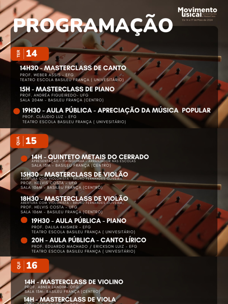 Programação Musical Basileu França | PDF | Aerofones | Tecnologia musical