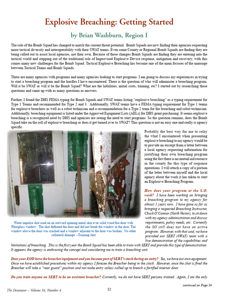 Tactical Explosive Breaching Insights | PDF | Bomb Disposal