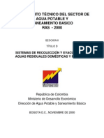 RAS SISTEMAS DE RECOLECCIÓN Y EVACUACIÓN DE Aguas Residuales Domesticas y Pluviales titulo D