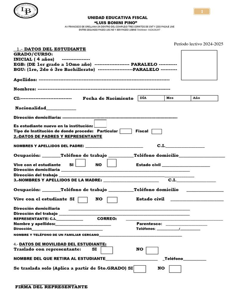Actualización de Datos Estudiantes 2024-2025 | PDF