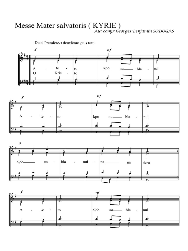 Messe mater salvatoris kyrie mscz pdf