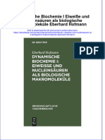 PDF of Dynamische Biochemie I Eiweise Und Nucleinsauren Als Biologische Makromolekule Eberhard Hofmann Full Chapter Ebook