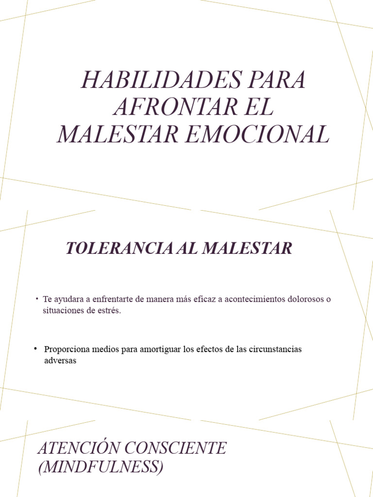 Habilidades para Afrontar El Malestar Emocional | PDF