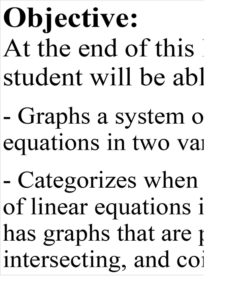 6 - Graphing System of Linear Equation | PDF | Geometry | Equations
