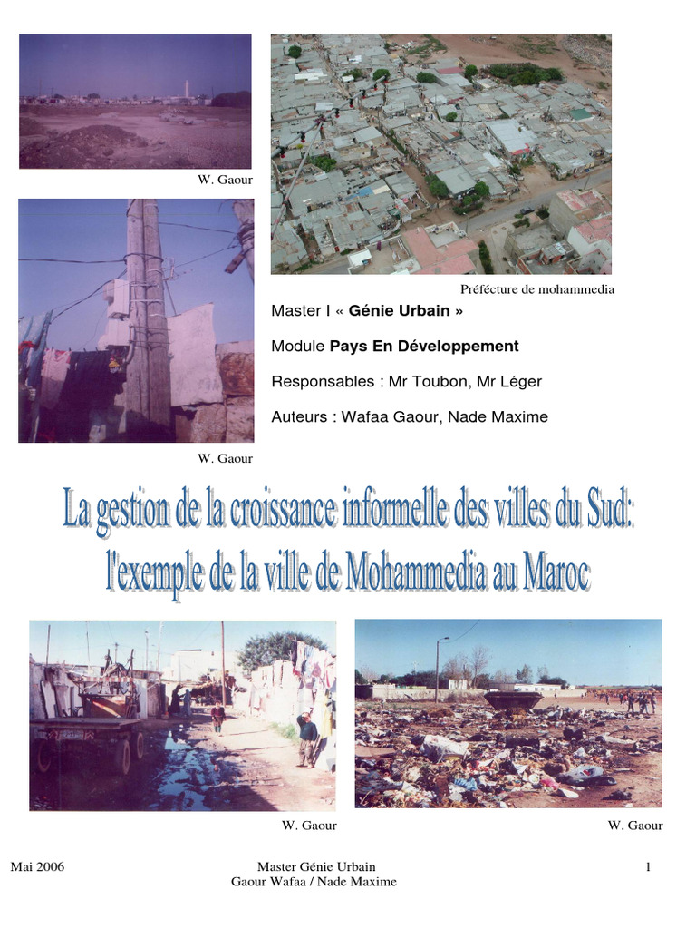 Gestion des bidonvilles à Mohammedia | PDF | Logement | Bidonville