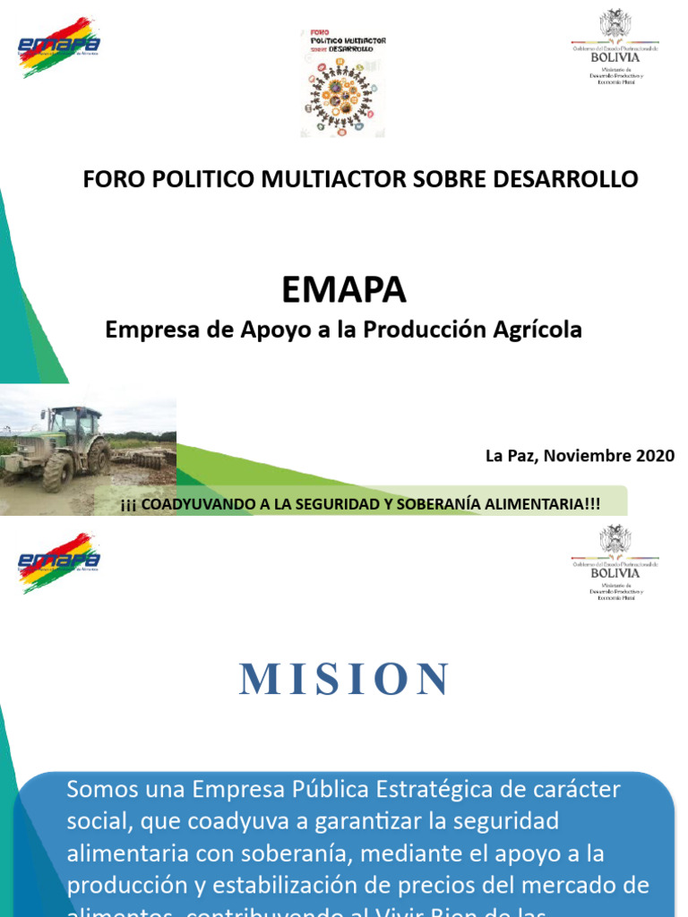 Misión de EMAPA: Seguridad Alimentaria | PDF | Business | Bolivia