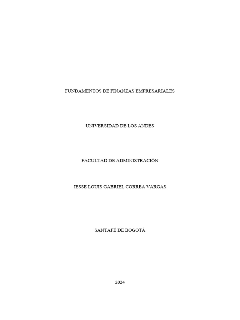 Fundamentos de Finanzas Empresariales | PDF | Business | Contabilidad